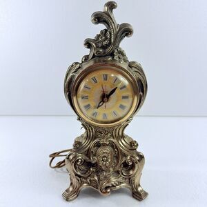 Vintage United Clock Corp Electric Mantel Clock Model 82 Cast Iron 1950's READ